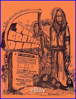 RARE Grateful Dead Grim Reaper 1967 Marigold Ballroom Fresno Handbill