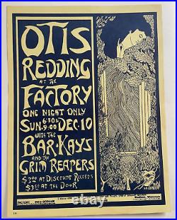 RARE! OTIS REDDING AT THE FACTORY Concert Poster AOR BG FD