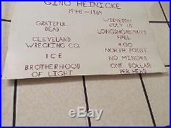 Rare Vintage Hells Angels Party Poster In Honor Of Gino Heinicke Grateful Dead