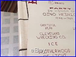 Rare Vintage Hells Angels Party Poster In Honor Of Gino Heinicke Grateful Dead