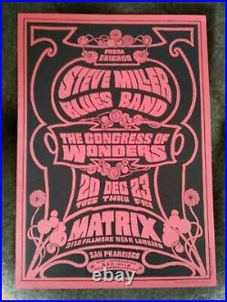 Rare 1966 Neon Rose Moscoso Nr #0 Fillmore Matrix Poster Bindweed Steve Miller