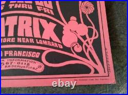 Rare 1966 Neon Rose Moscoso Nr #0 Fillmore Matrix Poster Bindweed Steve Miller