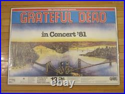Rare 1981 Vintage GRATEFUL DEAD Original Promo Concert Poster Germany