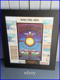 Rare Framed Grateful Dead Hawaiian Aoxomoxoa Poster Plus 80s 90s Stubs