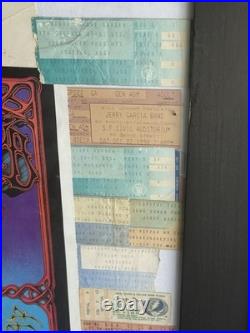 Rare Framed Grateful Dead Hawaiian Aoxomoxoa Poster Plus 80s 90s Stubs