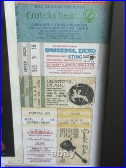 Rare Framed Grateful Dead Hawaiian Aoxomoxoa Poster Plus 80s 90s Stubs
