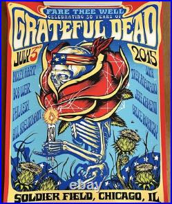 Rare Grateful Dead Fare Thee Well Gd50 Munk One Set Of 3 Vip Posters
