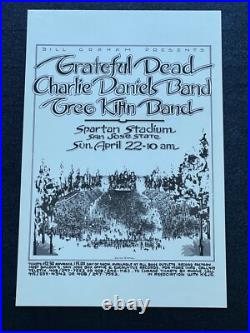 Rare Grateful Dead Original Spartan Stadium 1979 Brent's 1st Show Concert Poster
