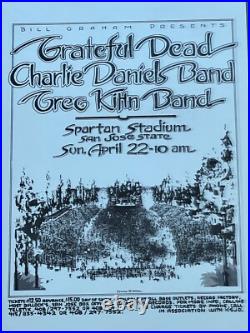 Rare Grateful Dead Original Spartan Stadium 1979 Brent's 1st Show Concert Poster