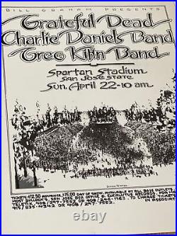 Rare Grateful Dead Original Spartan Stadium 1979 Brent's 1st Show Concert Poster