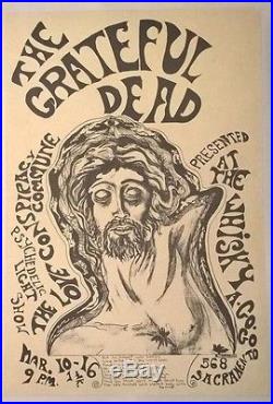Rare Original 1967 Grateful Dead Whiskey a Go-Go Fillmore-Era Poster