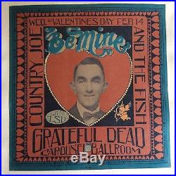 Rare Original 1968 Be Mine Grateful Dead/Country Joe Concert Poster