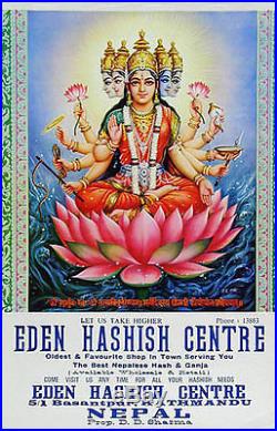 Rare Original Eden Hashish Centre Poster! Gayatri