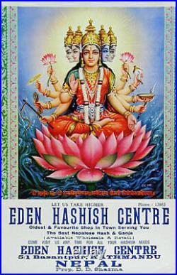 Rare Original Eden Hashish Centre Poster! Gayatri