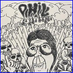 Rare Phil Lesh Grateful Dead 11x17 Art Poster Psychedelic Skulls Mushrooms