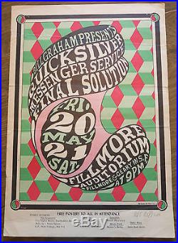 Rare Signed Early BG 7 Quicksilver Original Concert Poster