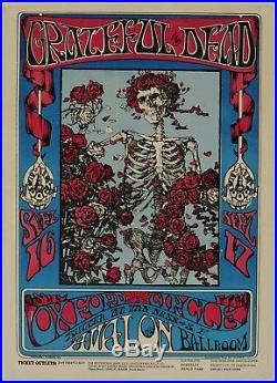Rare first printing FD-26 Grateful Dead/Skeleton and Roses poster
