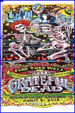 SIGNED AJ Masthay Grateful Dead 2015 Triptych Poster Set Solider Field Chicago