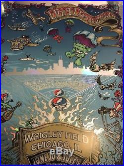 SIGNED Dead & Company Masthay and DuBois Wrigley Field Chicago Foil Poster
