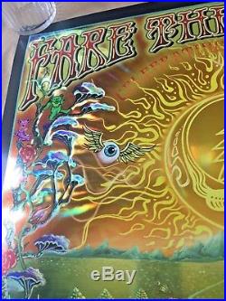 SIGNED Grateful Dead Fare Thee Well 2015 Gold Foil Hologram Poster & and company