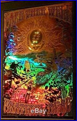 SIGNED Grateful Dead Fare Thee Well 2015 Gold Foil Hologram Poster & and company