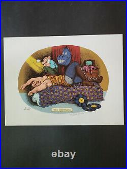 SIGNED Mint Original Robert R Crumb The Nightmare AOR Print Poster