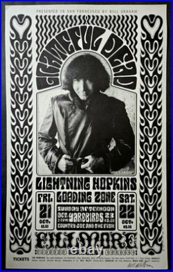 SIGNED & NM 1966 Gratefiul Dead Original 1st Printing Fillmore BG 32 AOR Poster