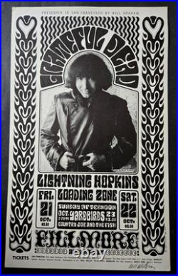 SIGNED & NM 1966 Gratefiul Dead Original 1st Printing Fillmore BG 32 AOR Poster