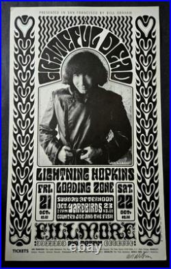 SIGNED & NM 1966 Gratefiul Dead Original 1st Printing Fillmore BG 32 AOR Poster