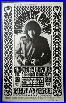SIGNED & NM 1966 Gratefiul Dead Original 1st Printing Fillmore BG 32 AOR Poster