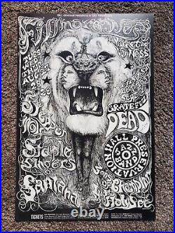 SIGNED by Conklin BG-134 2nd Print Poster Santana Grateful Dead Steppenwolf