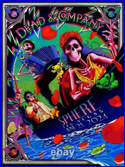 SPARKLE FOIL Dead And Company Sphere Poster Las Vegas June 21 2024 #/300 ELVIS