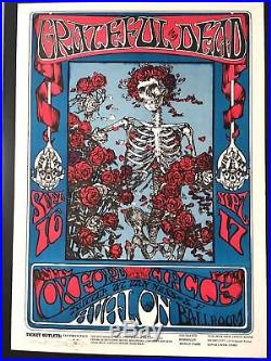 STANLEY MOUSE SIGNED FD26 Poster PP-5 Grateful Dead Avalon BG AOR skeleton roses