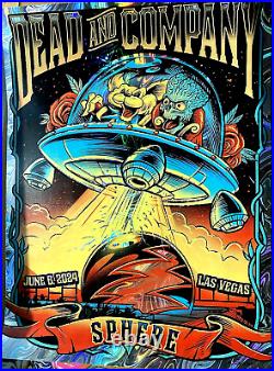 SWIRL FOIL Dead and Company Poster 2024 June 6 Sphere Las Vegas Maxx242 #/300