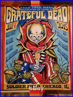 Set of 3 GRATEFUL DEAD POSTERS by MUNK ONE CHICAGO FARE THEE WELL July 2015