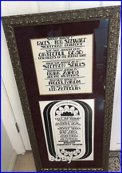 Signed Original Art Poster Randy Tuten Grateful Dead, Led Zeppelin, Frank Zappa