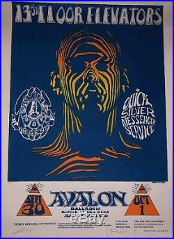 Stanley Mouse/ Alton Kelley SIGNED 13TH Floor Elevators Avalon Ballroom PRINT