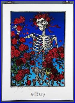 Stanley Mouse, Hand Signed Screen Print, Skeleton And Roses, Grateful Dead