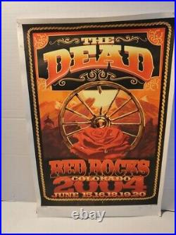 THE DEAD June 2004 RED ROCKS Concert Poster Signed BIFFLE, Numbered Ltd. Ed