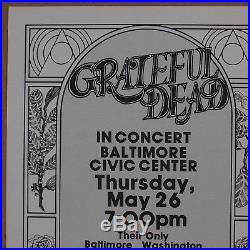 THE GRATEFUL DEAD 1977 Baltimore Civic Center Handbill, Poster ORIGINAL