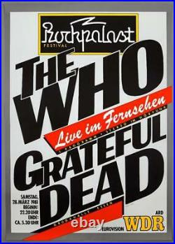 THE WHO + GRATEFUL DEAD mega rare vintage original Essen 1981 concert poster