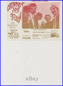 The Grateful Dead 1968 Concert Handbill Flyer Country Joe Art Of Rock Original
