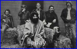 The Grateful Dead Jerry Garcia OOP 1970s Vintage sitting on a Straw Heap Poster