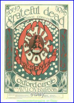 The Grateful Dead Poster Avalon Ballroom 1966 Venue Promo 4th Printing On Linen