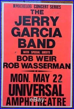 The JERRY GARCIA BAND withBOB WEIR Vintage Concert Poster 1989 L. A. GRATEFUL DEAD
