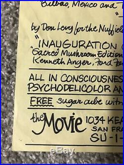 The Movie Handbill See The Acid Test Psychedelic Cinema San Fran Summer Of Love