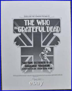 The Who Grateful Dead Concert Poster Oakland 1976 Randy Tuten Printers Proof