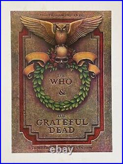 The Who & The Grateful Dead 1976 Oakland Stadium Poster First Printing Near Mint