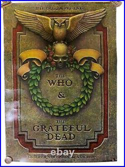 The Who & The Grateful Dead 1976 Original Venue Deadhead Poster Phillip Garris