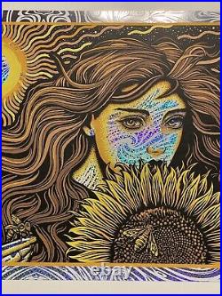 Todd Slater Grateful Dead Sunflower Girl Bee Keeper Kaleidoscope Foil Poster Ap